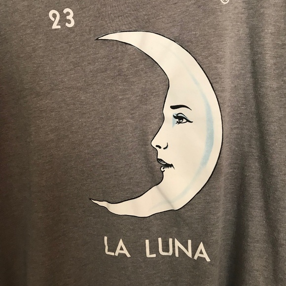 Halloween Loteria La Luna Moon Graphic T-Shirt Size XXL Gray White - Picture 4 of 5